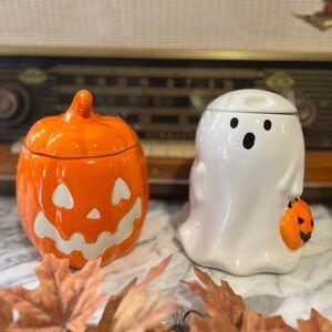 ✨NEW👻Target Bullseye Playground 2025 Ghost and Pumpkin Cookie Jar SET🎃